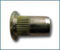 Rivet nut, large flange, serrated